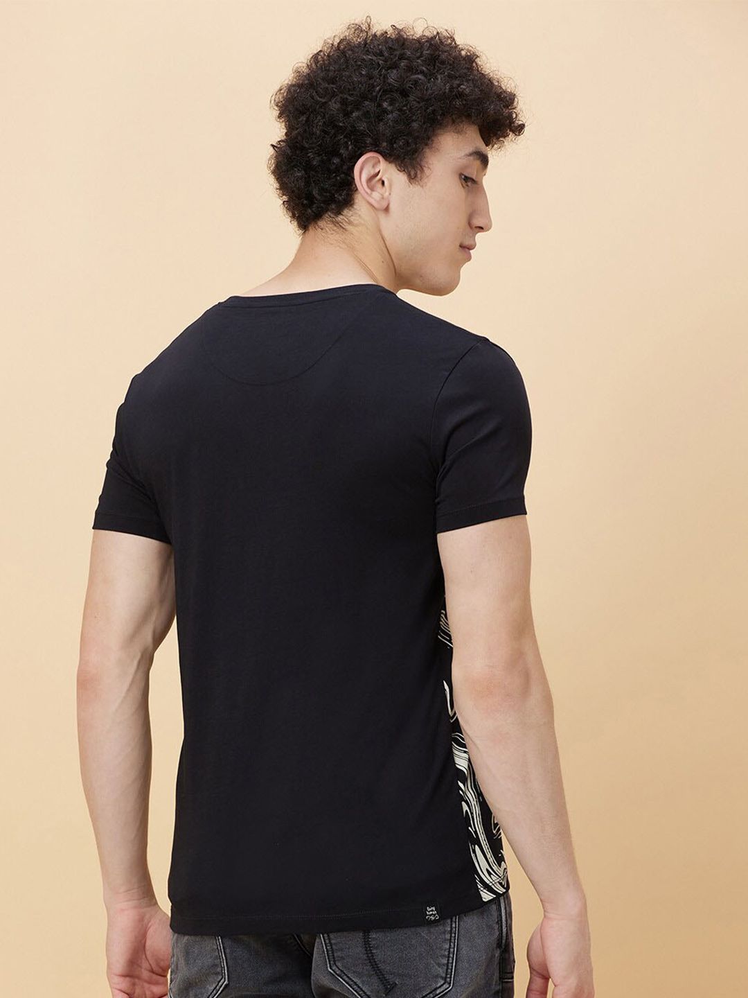 Being Human Abstract Printed Round Neck Casual T-shirt