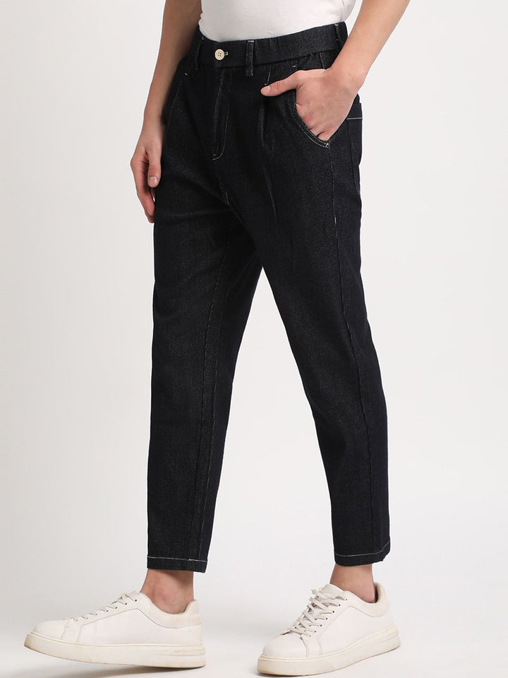 THE BEAR HOUSE Men Blue Relaxed Loose Fit Cotton Denim Trousers