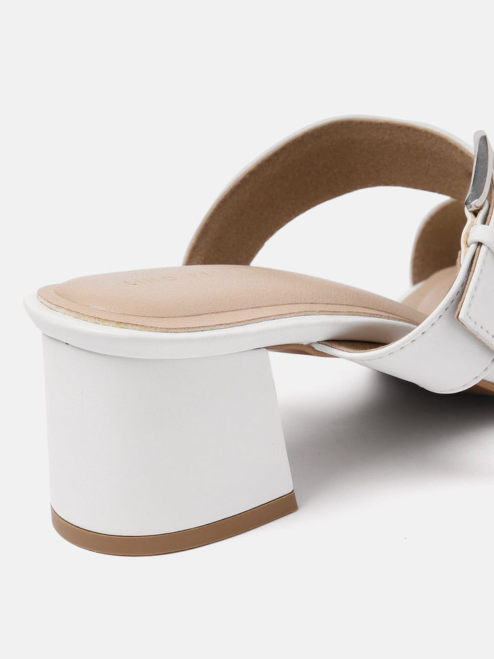 Lino Perros Block Heels with Buckles Detail