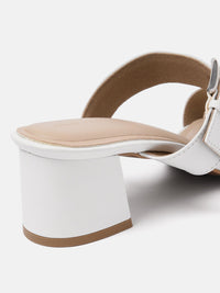 Lino Perros Block Heels with Buckles Detail