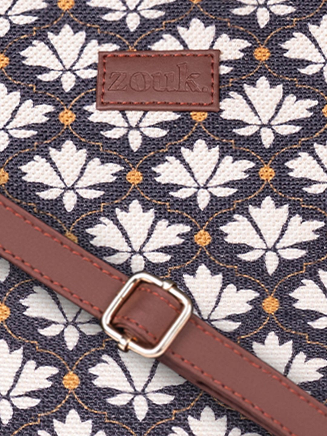 ZOUK Floral Printed Structured Handheld Bag
