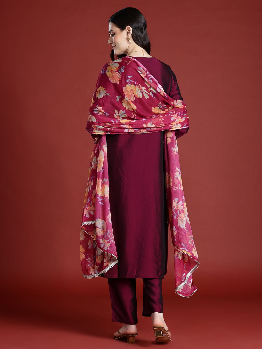 Anouk Women Regular Gotta Patti Kurta with Trousers & With Dupatta