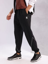 HRX by Hrithik Roshan Men Contrast Piping Mid-Rise Lifestyle Joggers