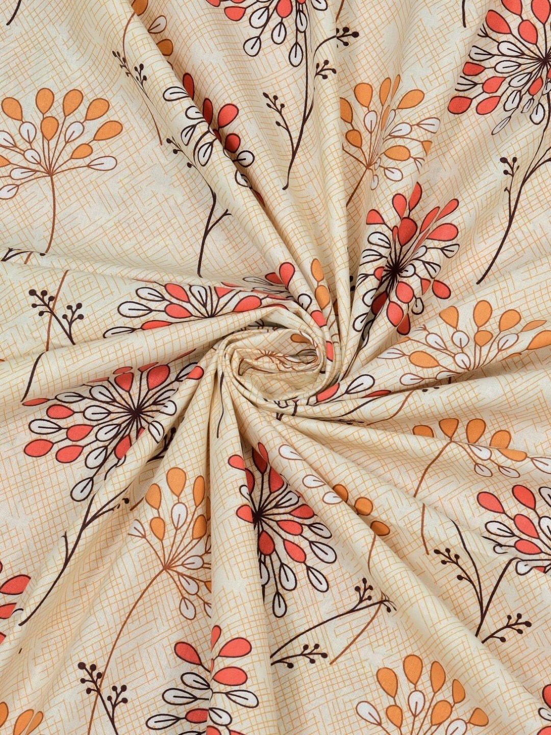 BOMBAY DYEING Epigram Mustard Printed Pure Cotton 120 TC Queen Bedsheet Set 2.24 X 2.54 m