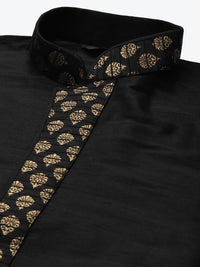 SOJANYA Lelaki Hitam Solid Kurta Lurus