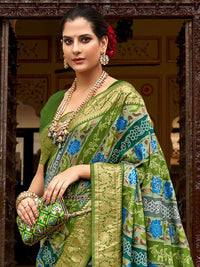 Saree mall Ethnic Motifs Printed Banarasi Sarees with Tassels