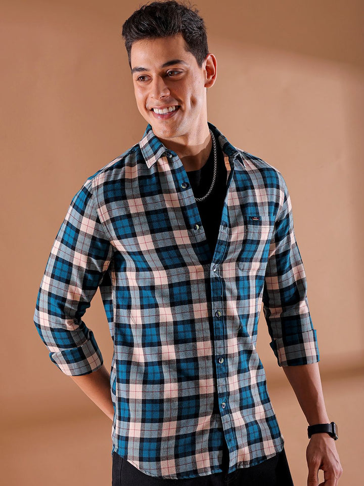 The Indian Garage Co Men Slim Fit Buffalo Checks Opaque Checked Casual Shirt