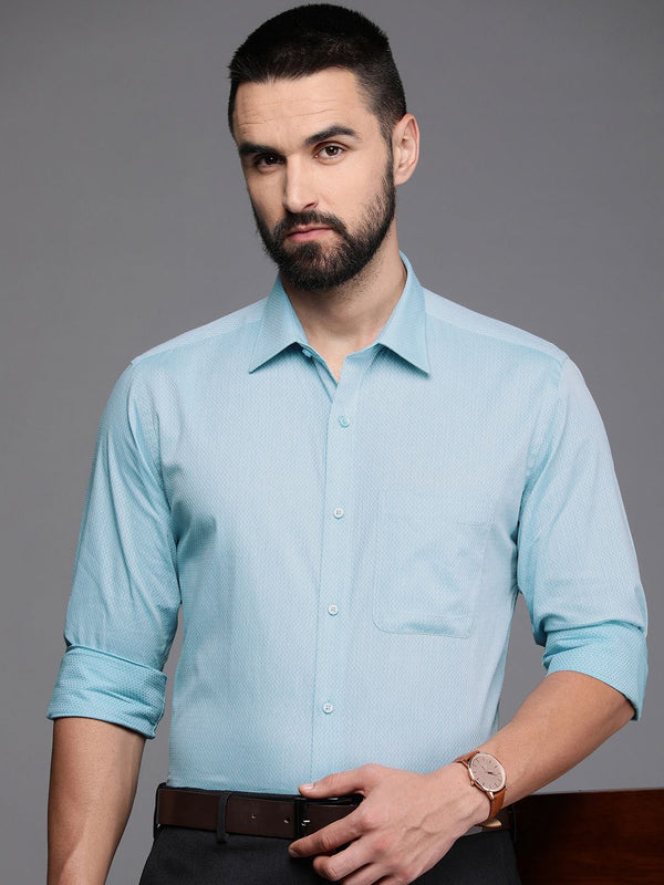 Raymond Pure Cotton Self Design Slim Fit Opaque Formal Shirt