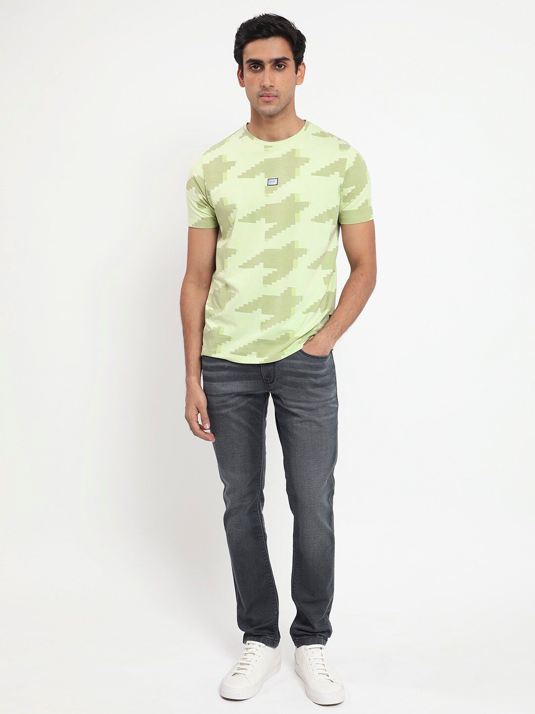 RARE RABBIT Men Rings-4 Slim Fit Solid Polo Collar T-Shirt
