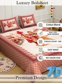 Myntra Elegant Homes Rust Ethnic Motifs 400 TC King Bedsheet with 2 Pillow Covers