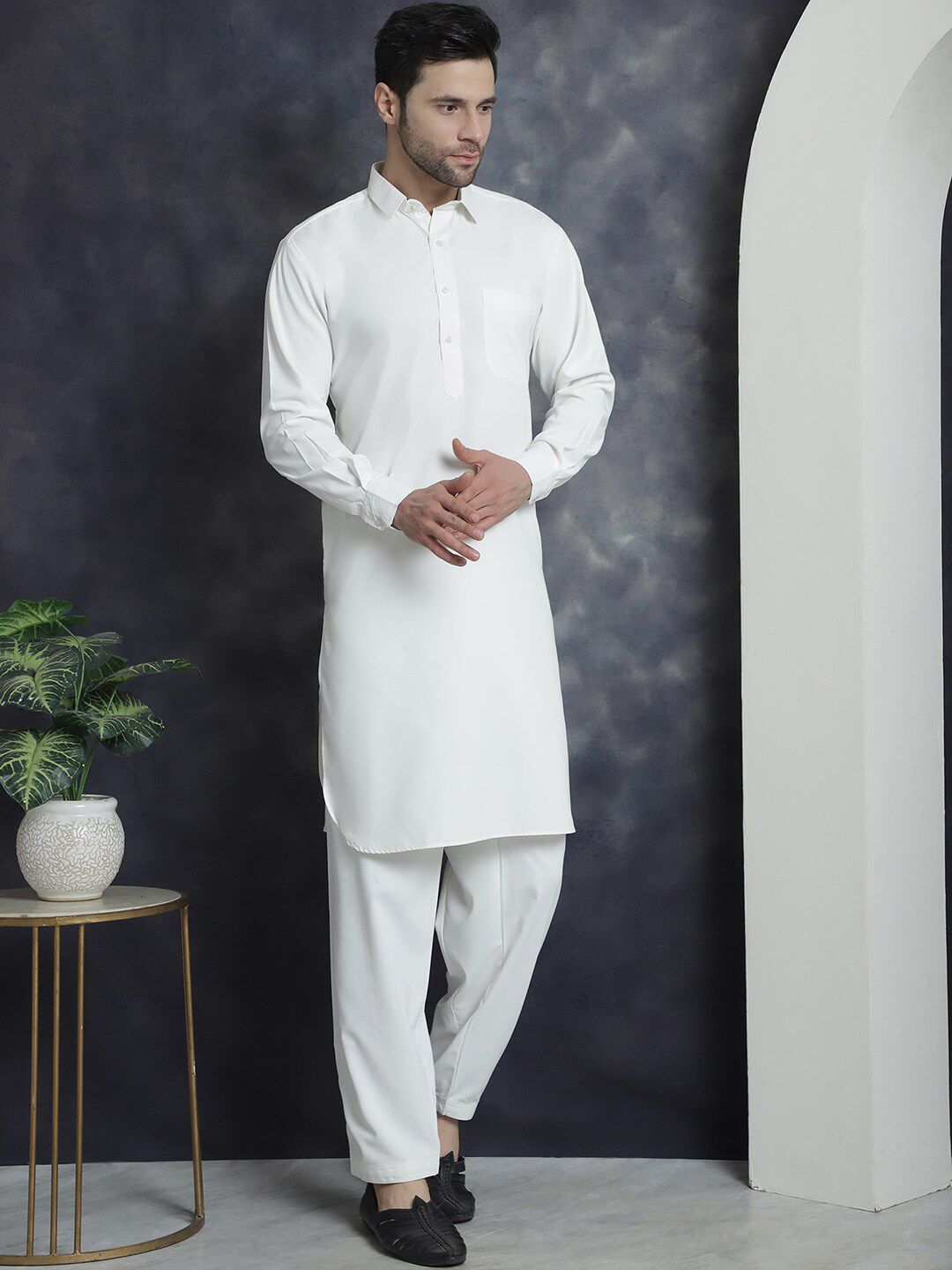 Jompers Regular Shirt Collar Kurta with Salwar