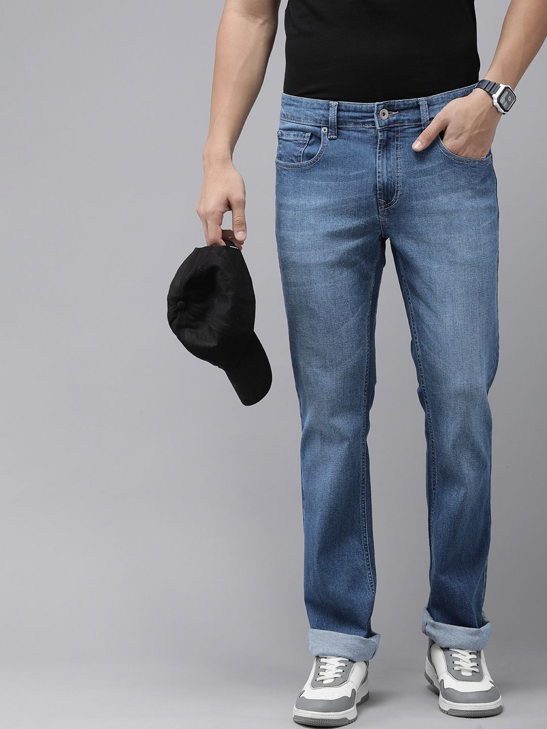 SPYKAR Men Rafter Bootcut Light Fade Stretchable Jeans