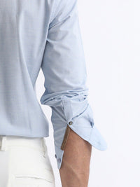 RARE RABBIT Men Cadmi Mandarin Collar Slim Fit Cotton Shirt