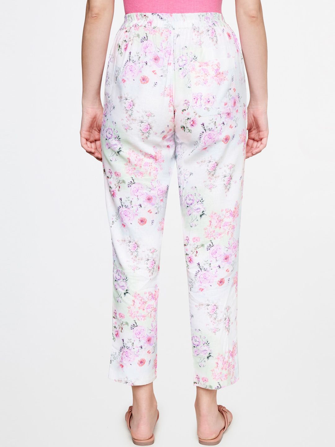 AND Women Floral Printed Tapered Fit Trousers