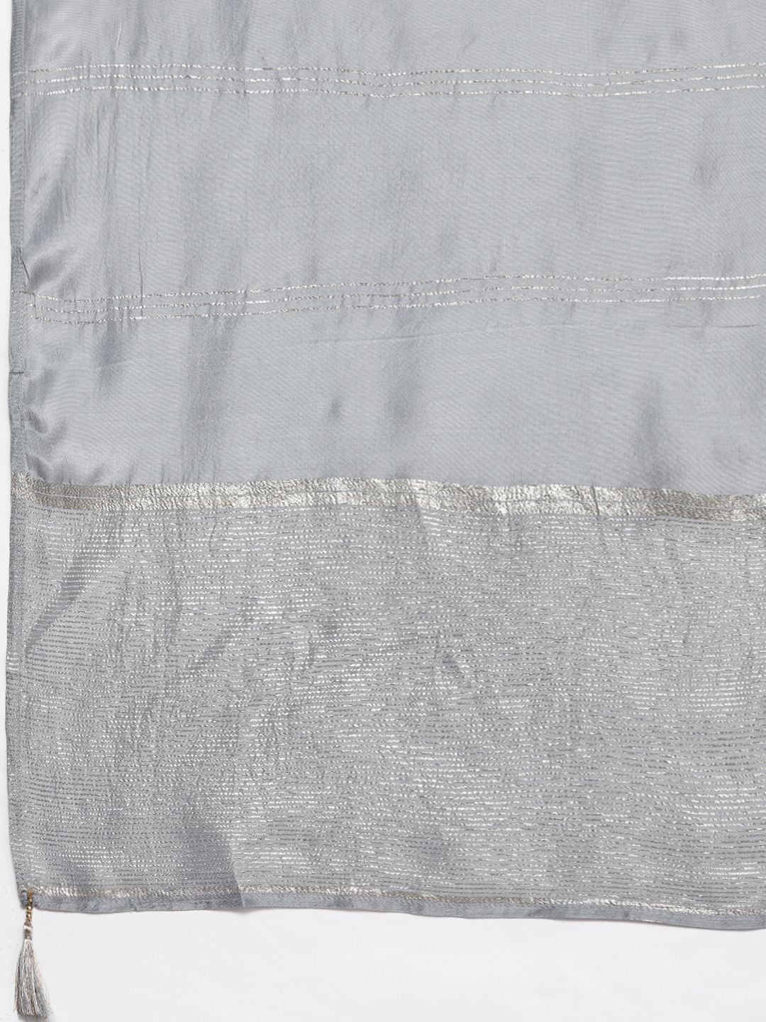 Libas Women Grey & Golden Kurta with Palazzos & Dupatta