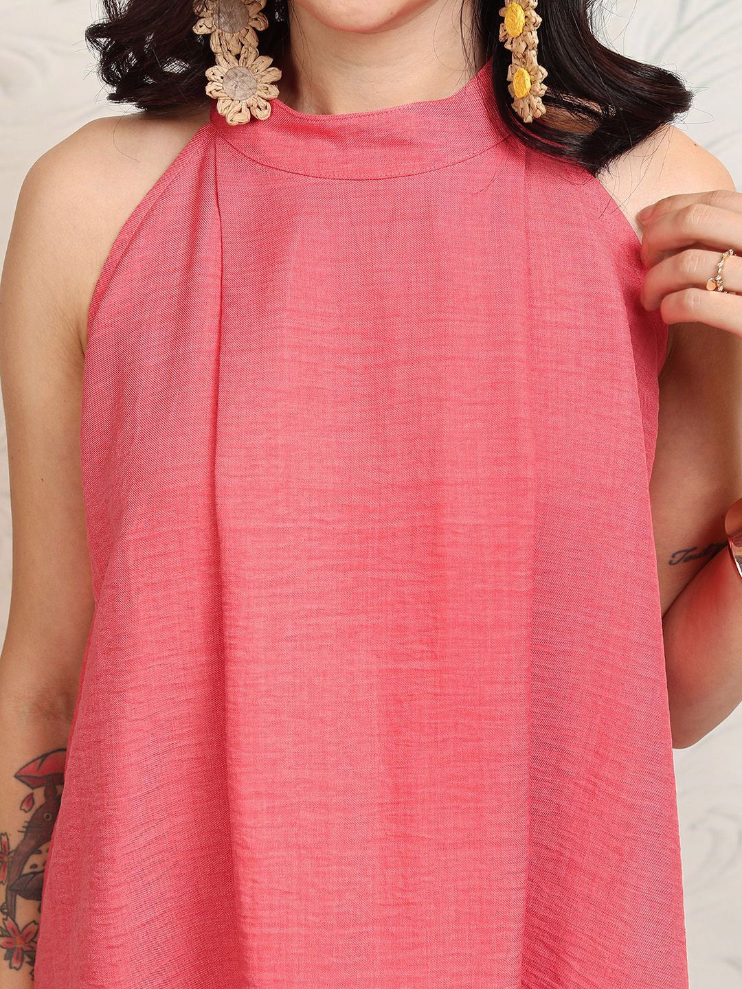 Vishudh Halter Neck Top With Flared Trousers