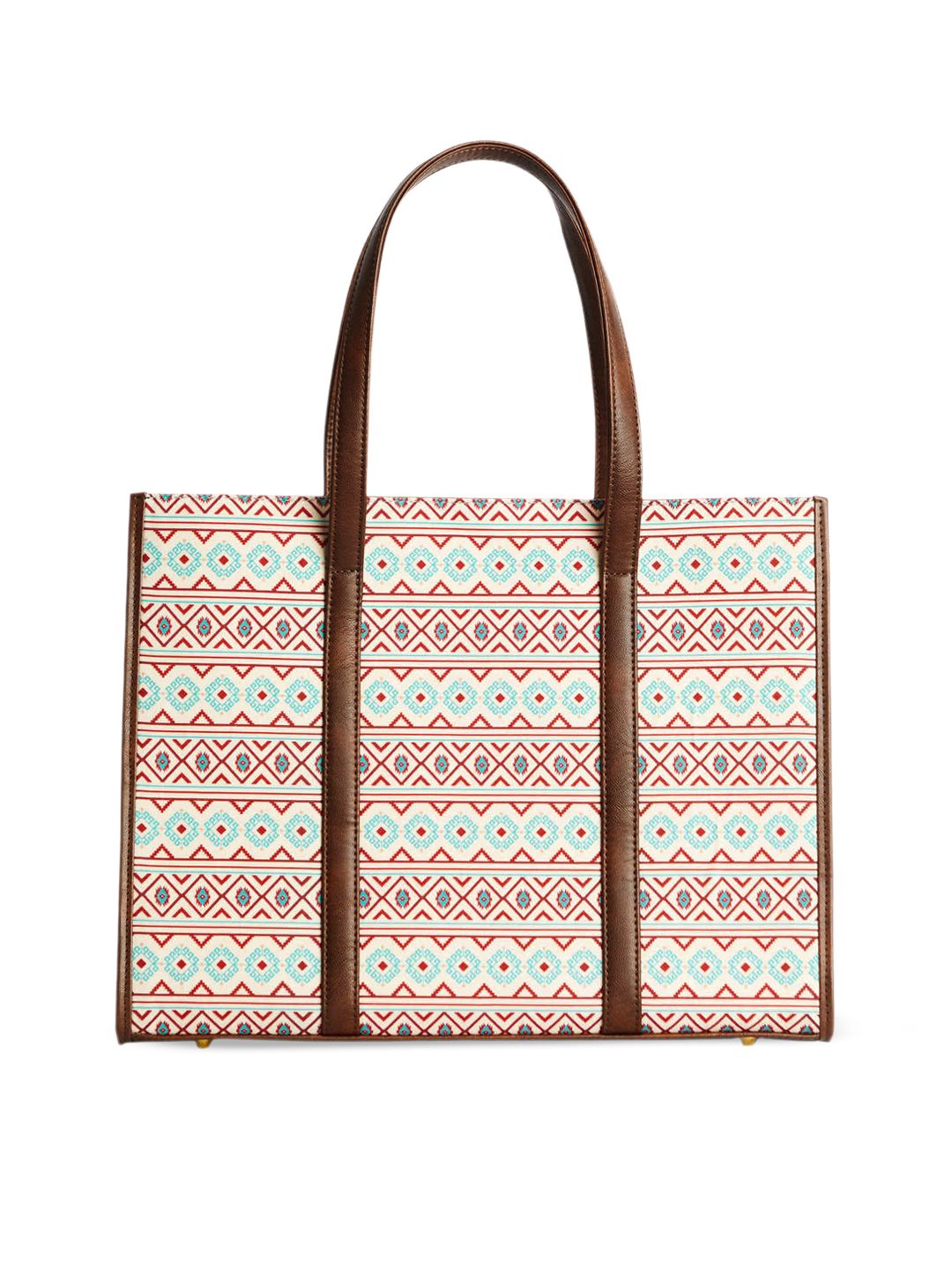 TEAL BY CHUMBAK Floral Printed Structured Handheld Bag