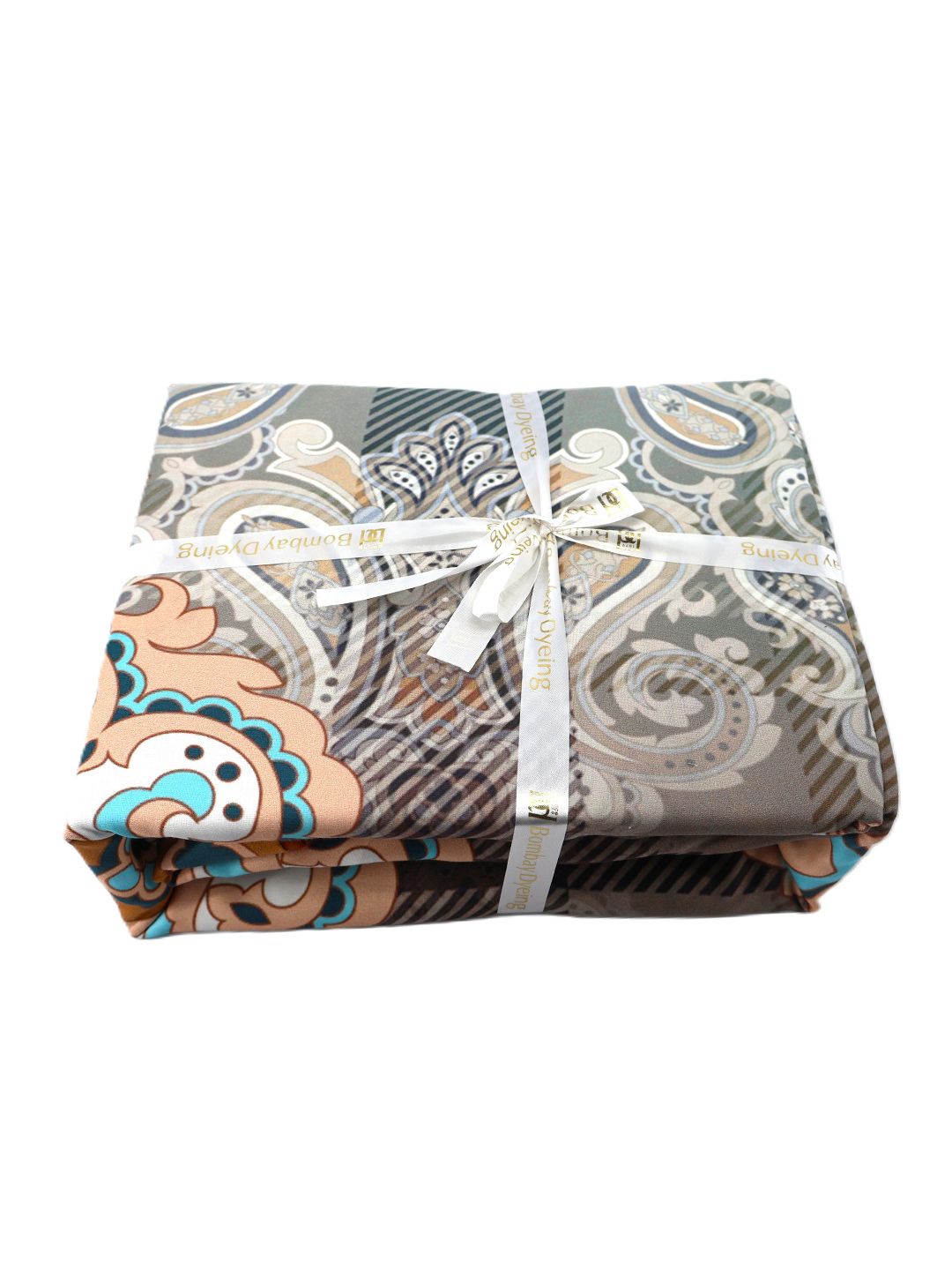 BOMBAY DYEING Ethnicity Turquoise Blue Printed Cotton 300TC King Bedsheet Set 2.74 x 2.74m