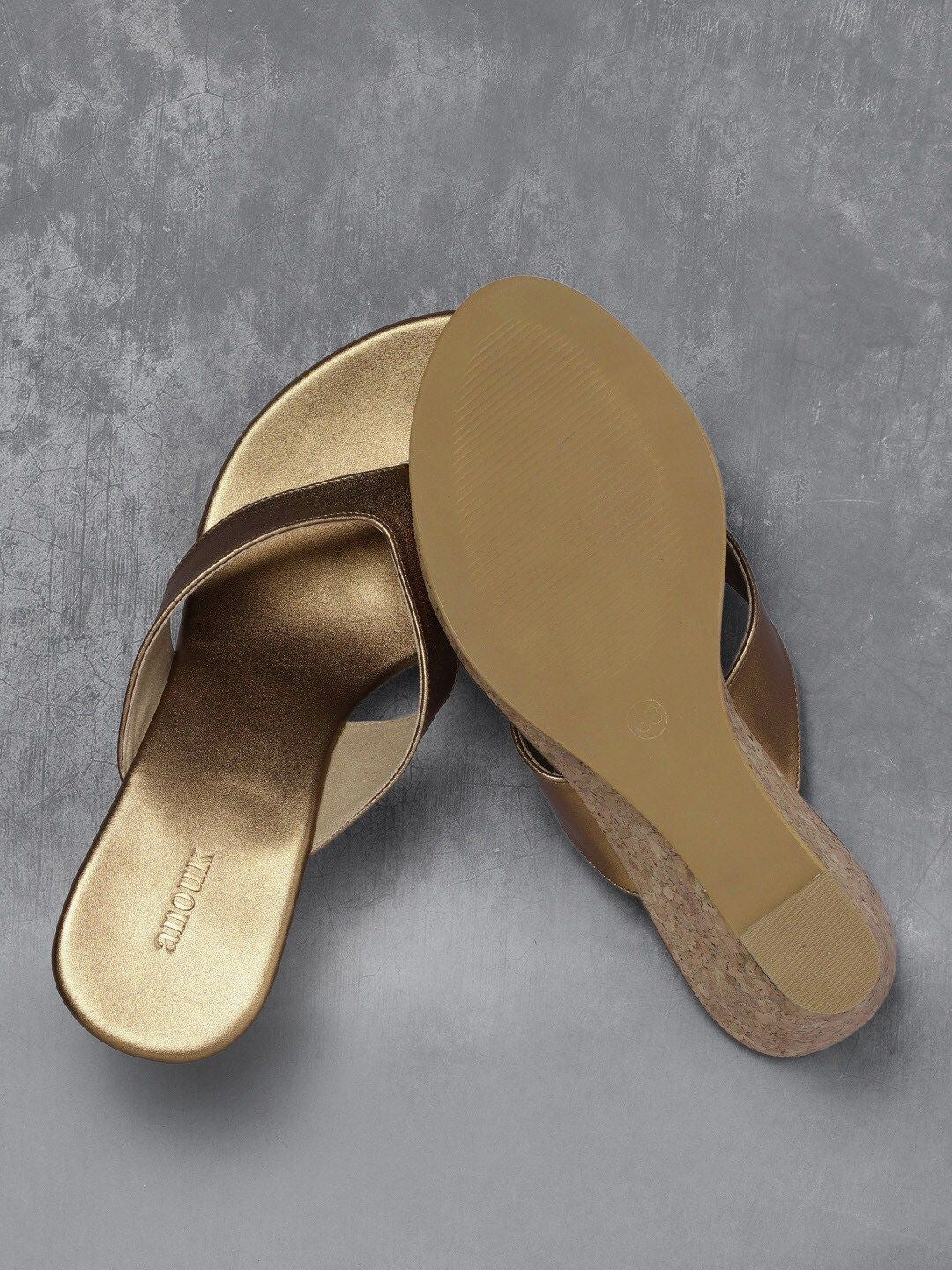 Anouk Women Copper-Toned Solid Wedges