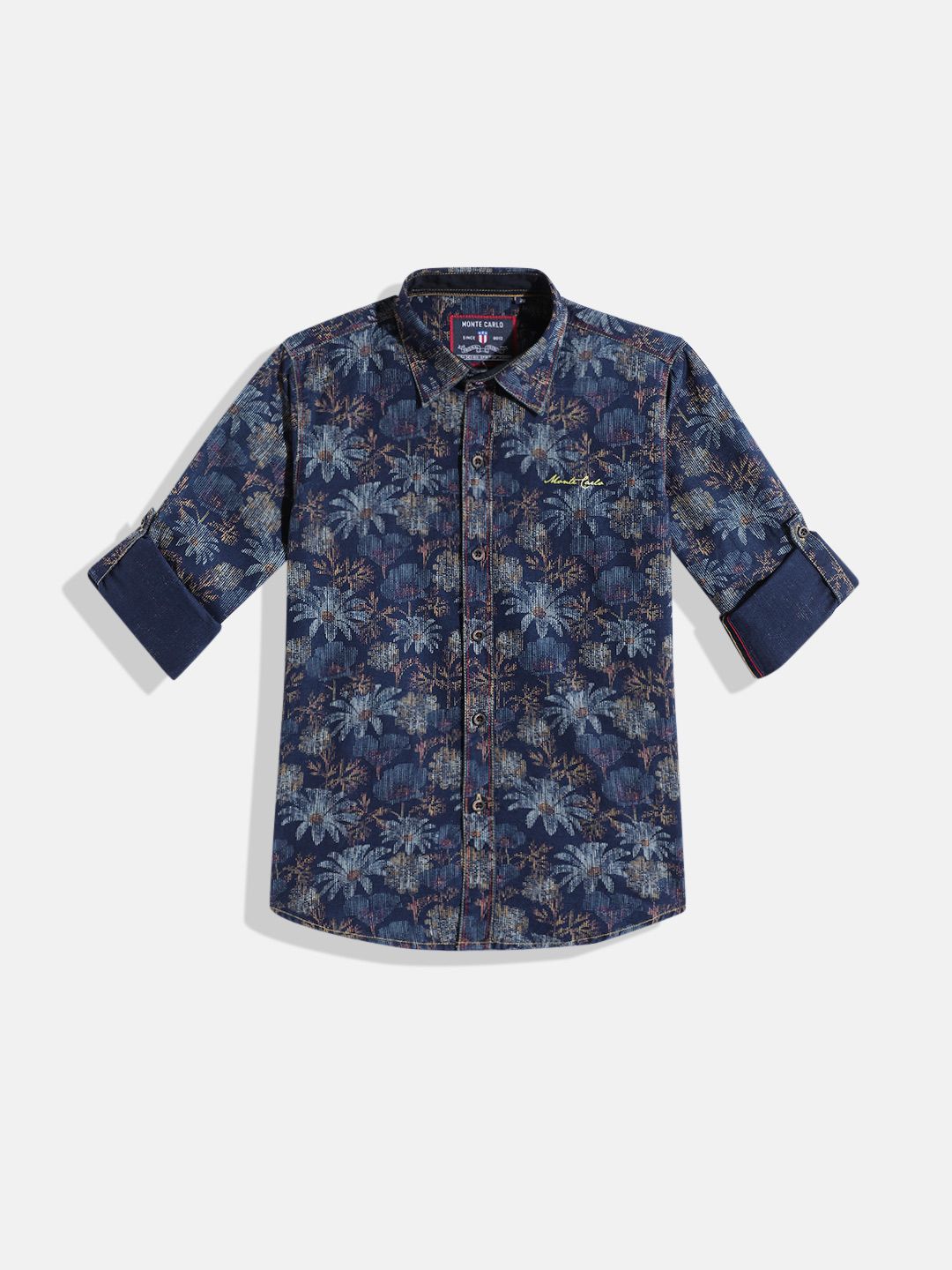Monte Carlo Boys Floral Printed Casual Smart Fit Shirt