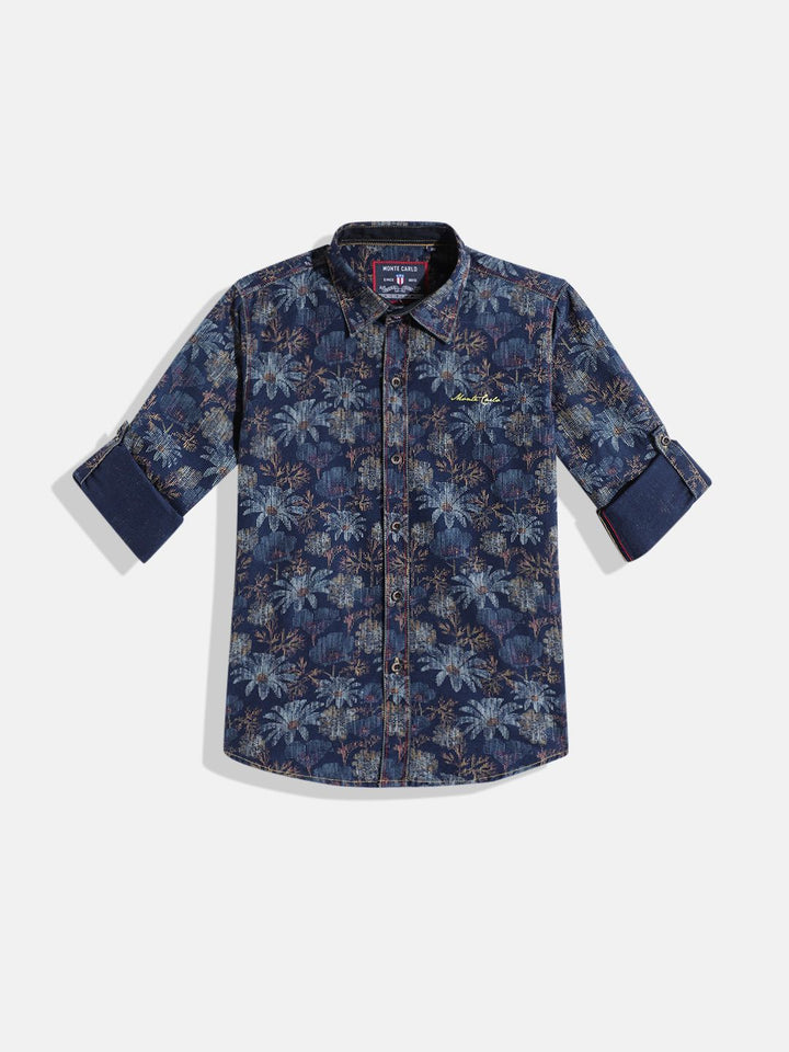 Monte Carlo Boys Floral Printed Casual Smart Fit Shirt