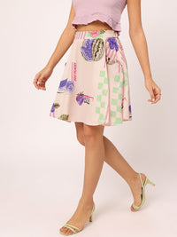 DressBerry Flirty Fusion Conversational Print Flared Skirt