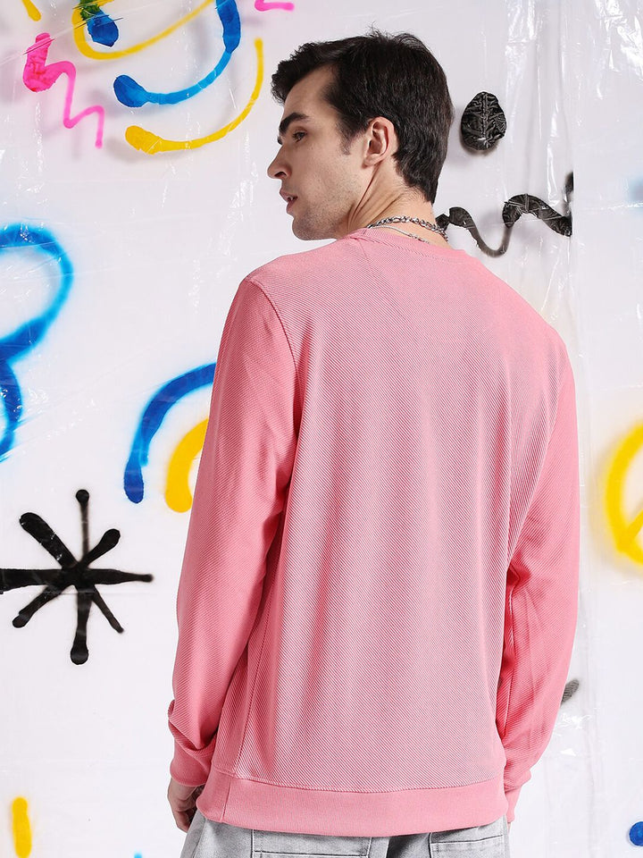 The Indian Garage Co Self Design Textured Long Sleeve Pullover Sweatshirt