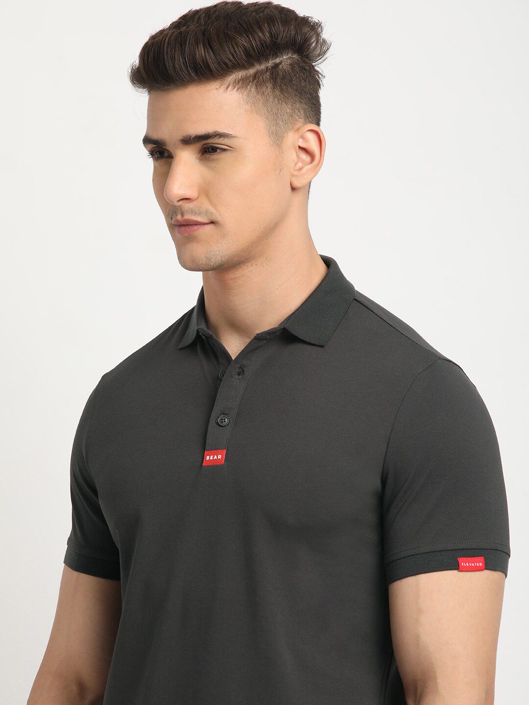 THE BEAR HOUSE Polo Collar Short Sleeves Slim Fit T-shirt