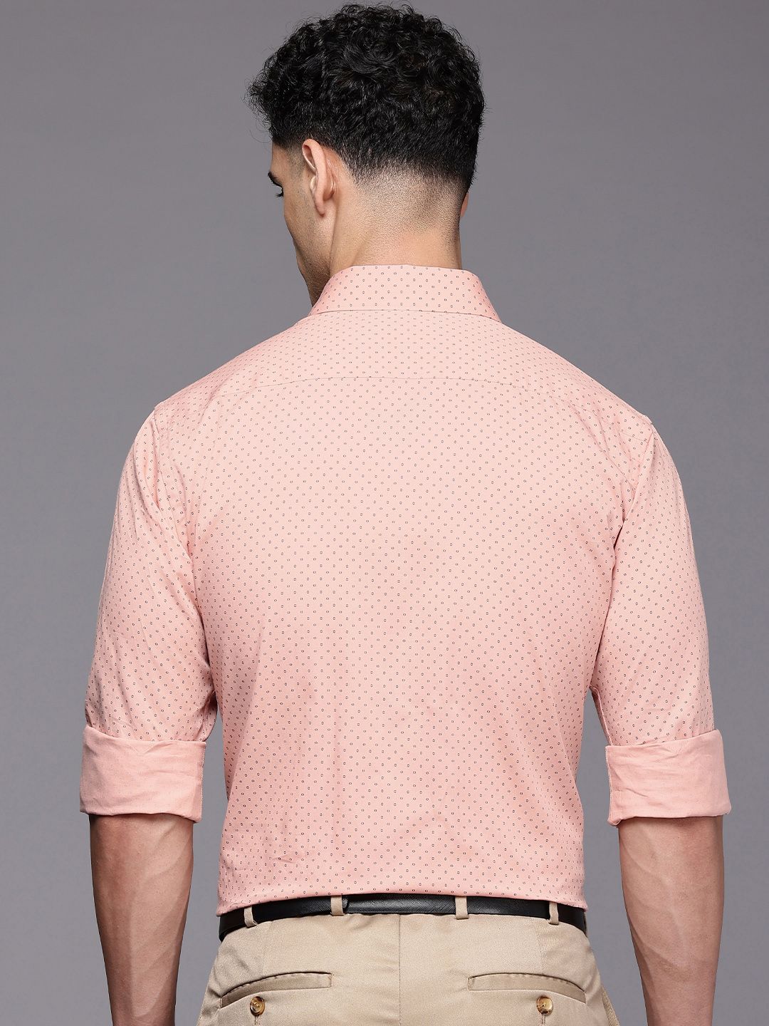 Raymond Slim Fit Geometric Printed Pure Cotton Formal Shirt