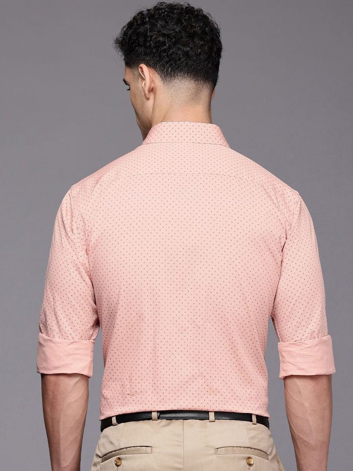 Raymond Slim Fit Geometric Printed Pure Cotton Formal Shirt