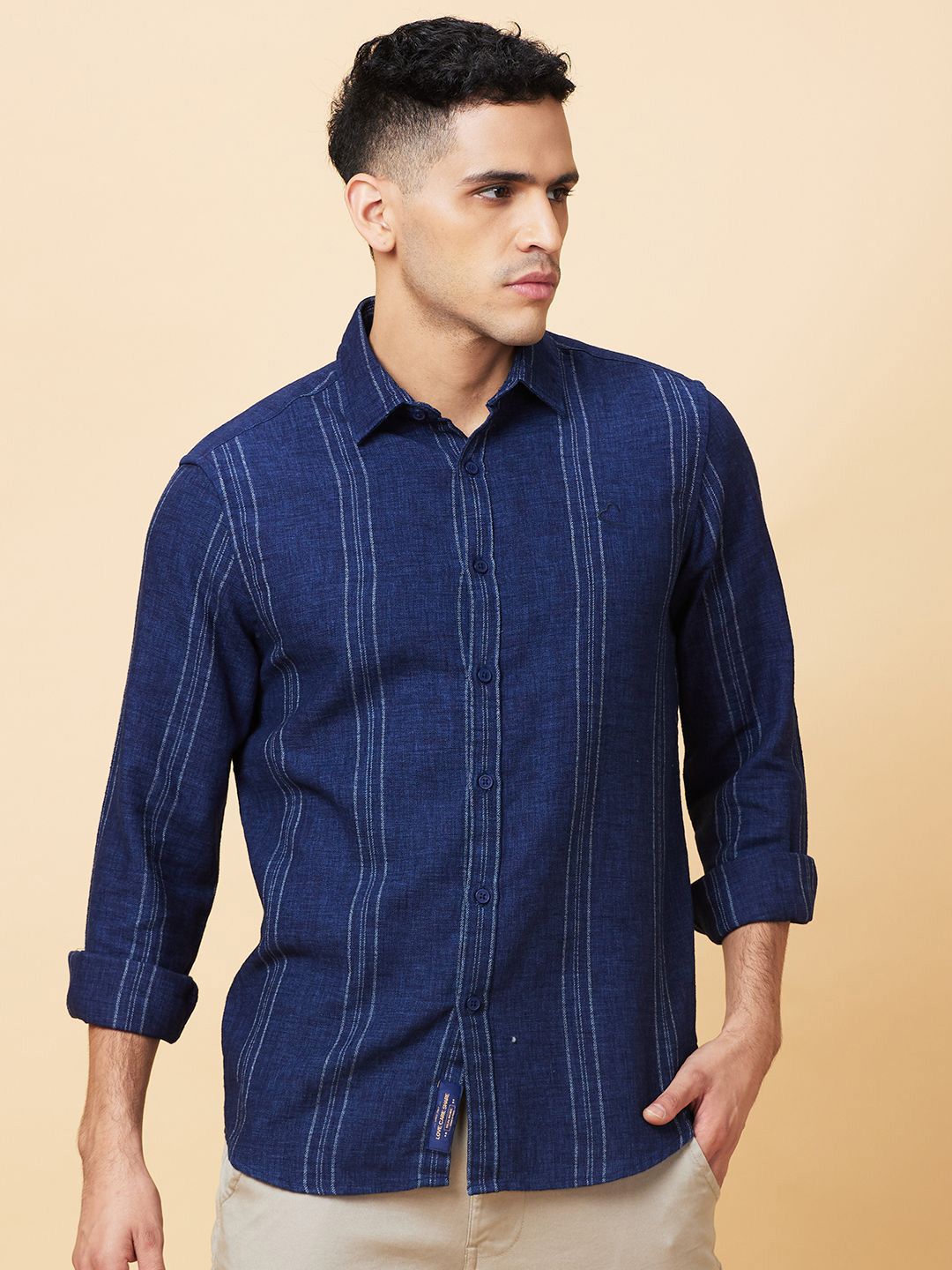 Being Human Men Slim Fit Opaque Striped Casual Shirt