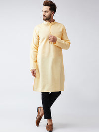 SOJANYA Lelaki Kuning Solid Kurta Lurus