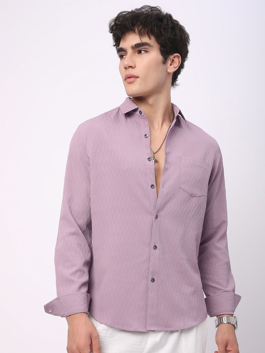 VASTRADO Men Classic Slim Fit Opaque Casual Shirt