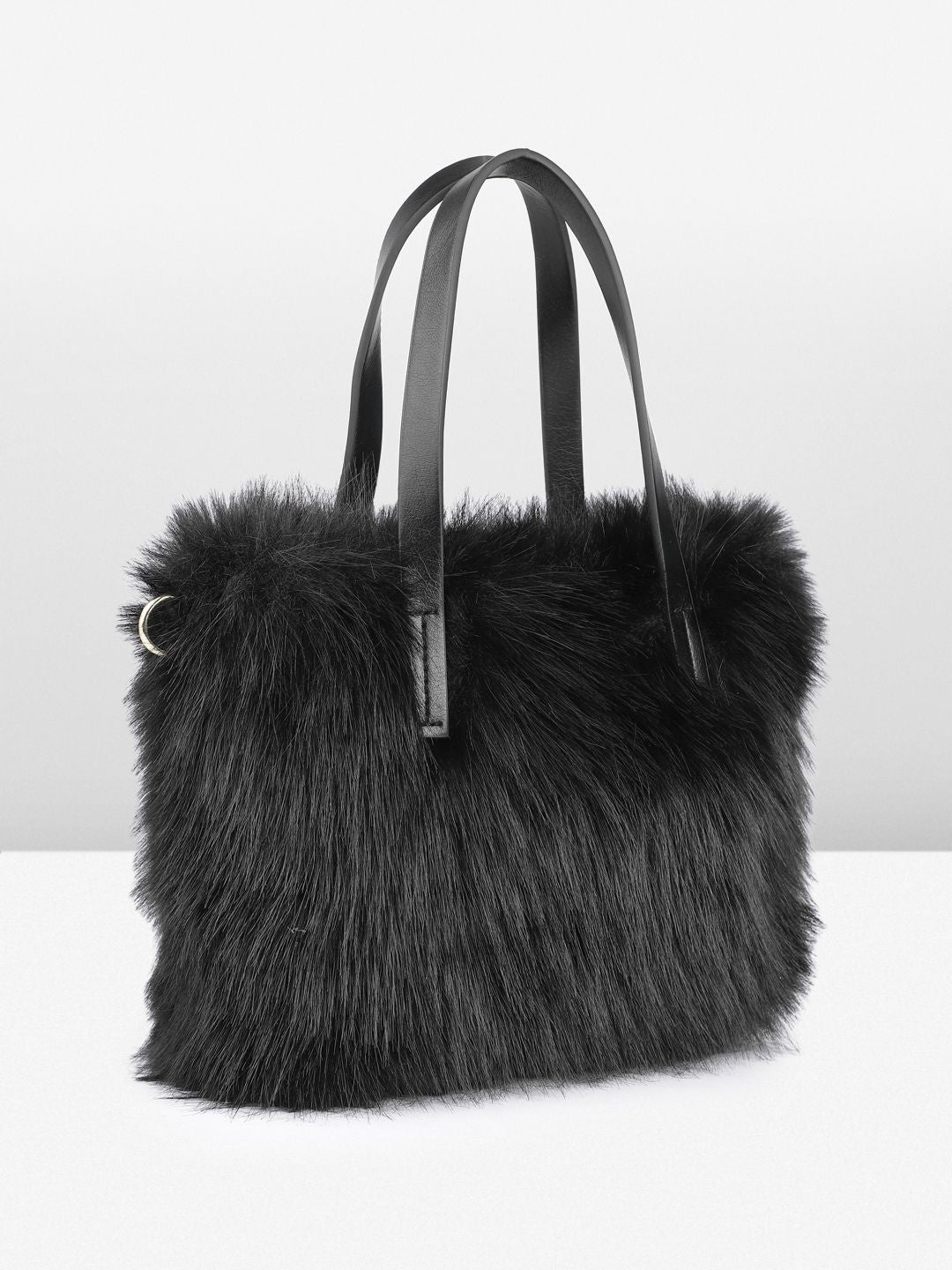 DressBerry Structured Handheld Bag With Fur