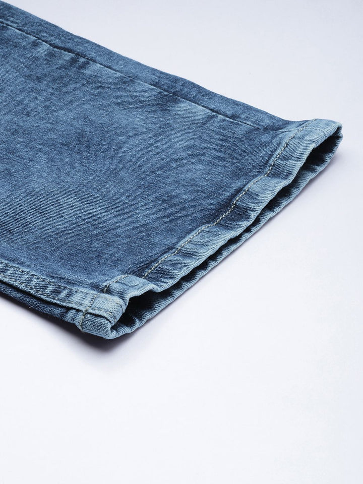 Menjadi Lelaki Manusia Lurus Biru Lurus Cahaya Pudar Asid Cuci seluar jeans