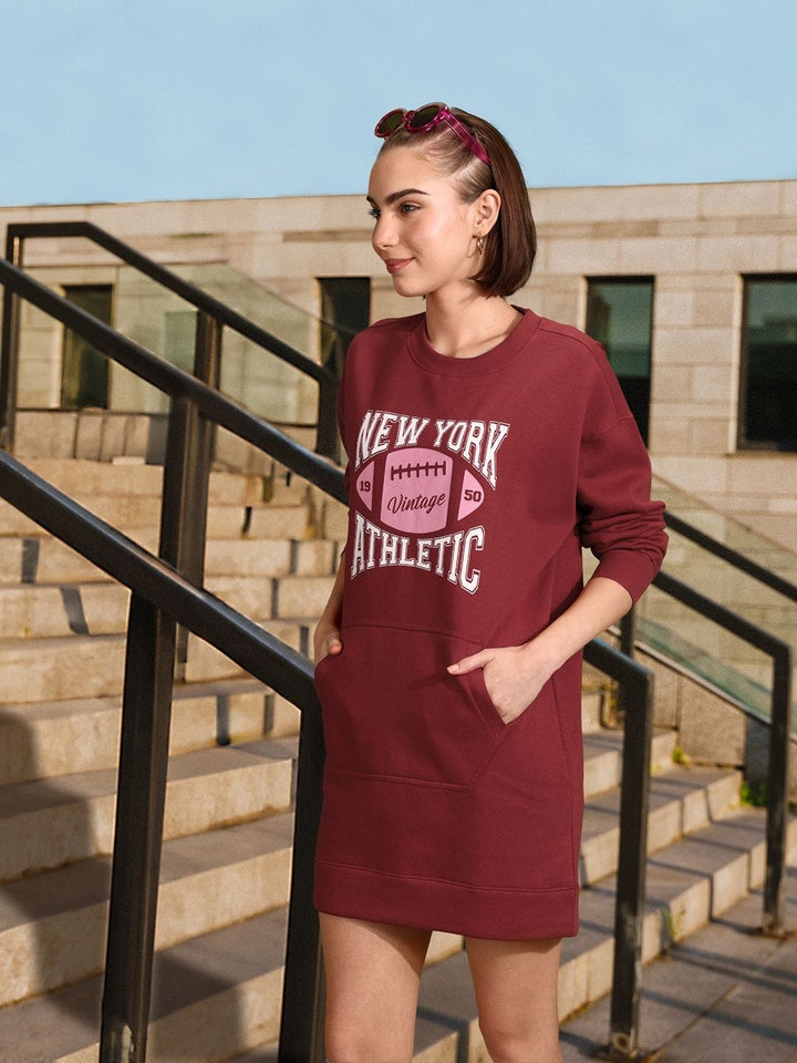 DressBerry Printed Mini Sweatshirt Dress