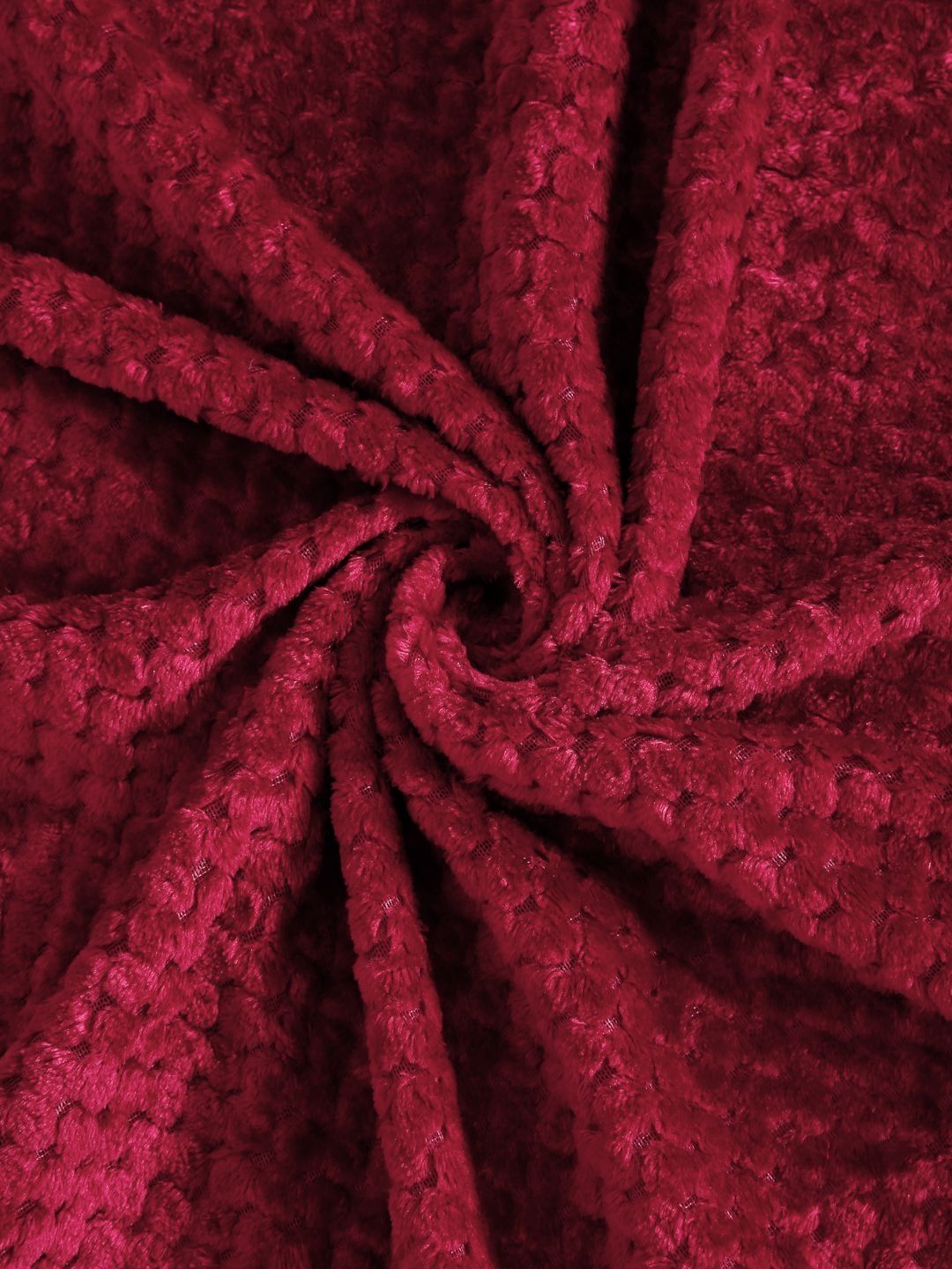 KLOTTHE Red Abstract Woolen Double King Bed Sheet with 2 Pillow Covers