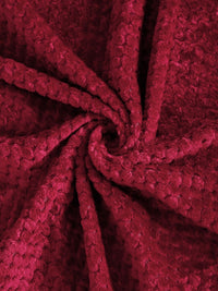 KLOTTHE Red Abstract Woolen Double King Bed Sheet with 2 Pillow Covers