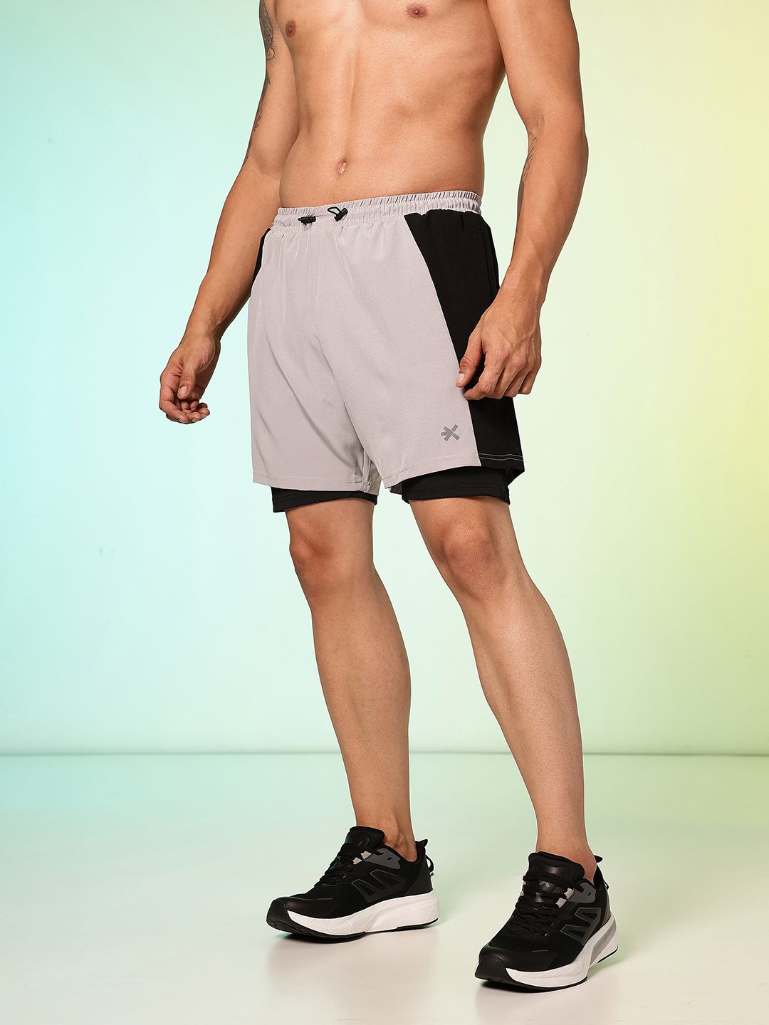 HRX by Hrithik Roshan Men Colourblocked Running Sports Shorts with Attached Tights