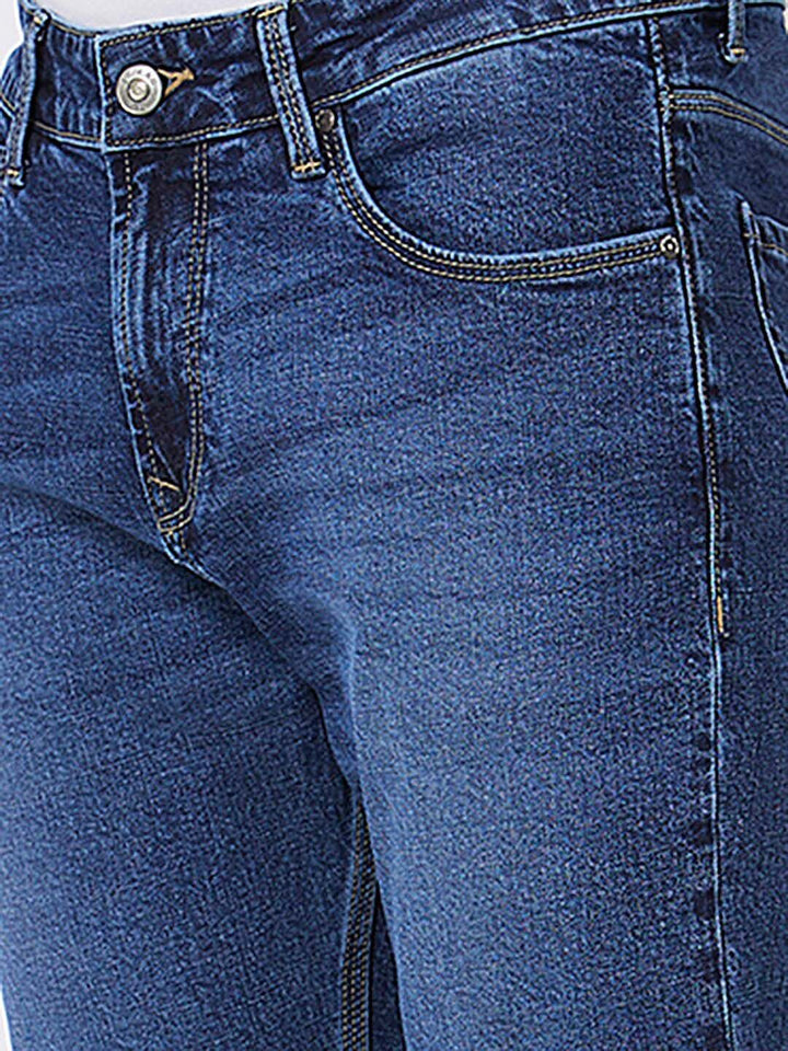 SPYKAR Men Kano Skinny Fit Mid-Rise Light Fade Cotton Cropped Jeans