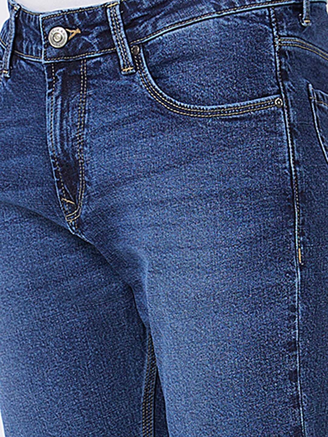 SPYKAR Men Kano Skinny Fit Mid-Rise Light Fade Cotton Cropped Jeans