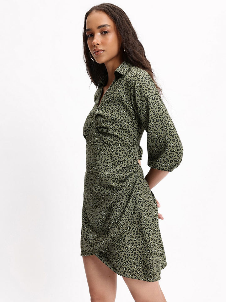 DressBerry Fierce Femme Animal Print Wrap Dress