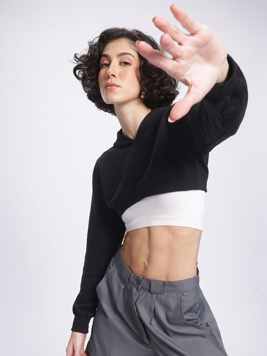 DressBerry Cropped Hooded Sweatshirt