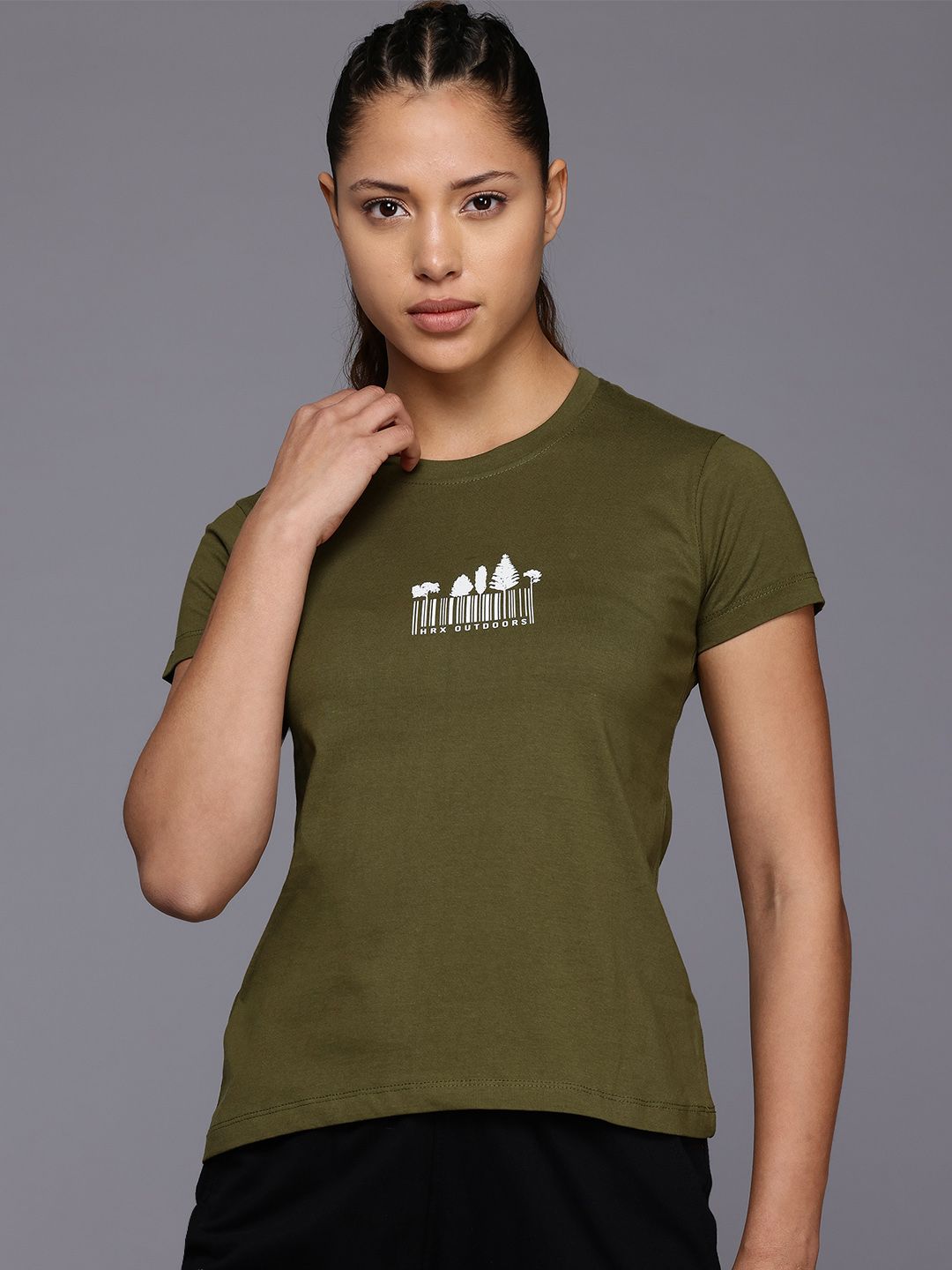 HRX by Hrithik Roshan Printed Outdoor Pure Cotton T-shirt