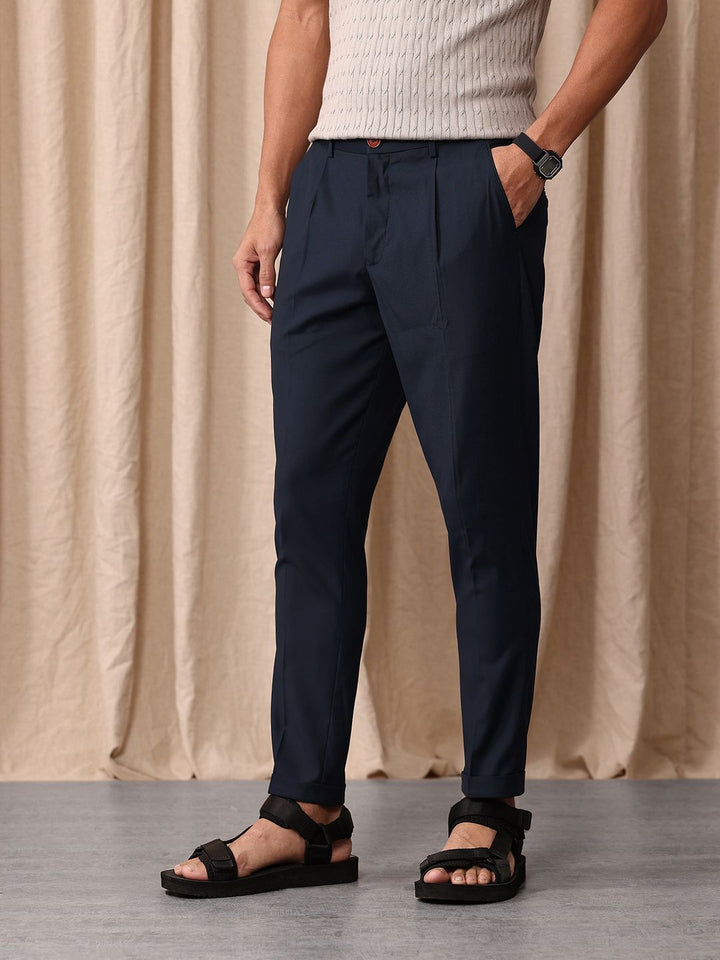 Mr Bowerbird Men Tailored Fit Vintage Pleated Trousers