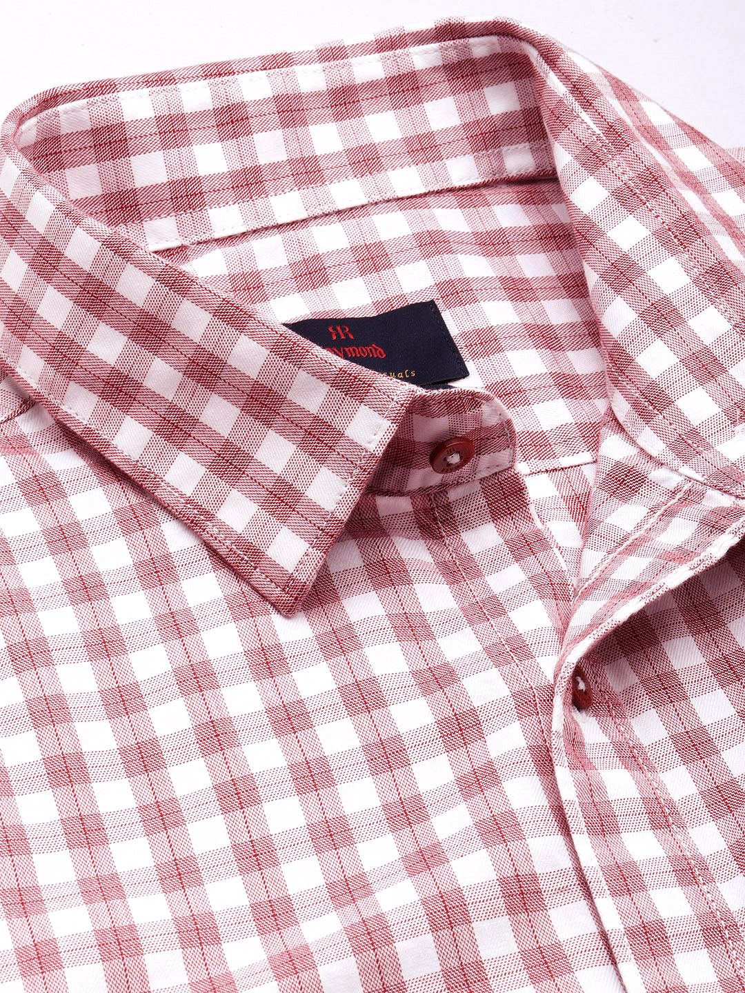 Raymond Pure Cotton Slim Fit Checked Casual Shirt