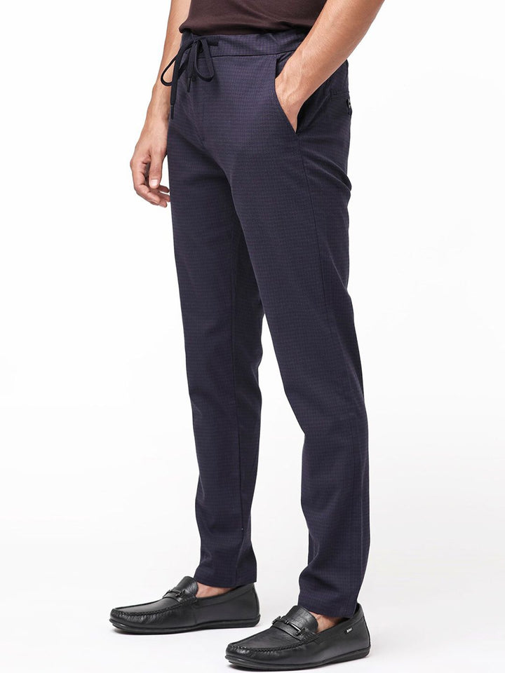RARE RABBIT Men Hobbs Drawstring Mid Rise Slim Fit Trouser