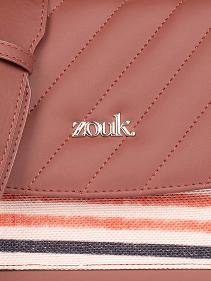 ZOUK Women Stripes Structured Basic Sling Bag