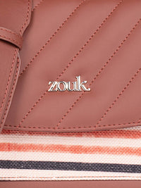 ZOUK Women Stripes Structured Basic Sling Bag