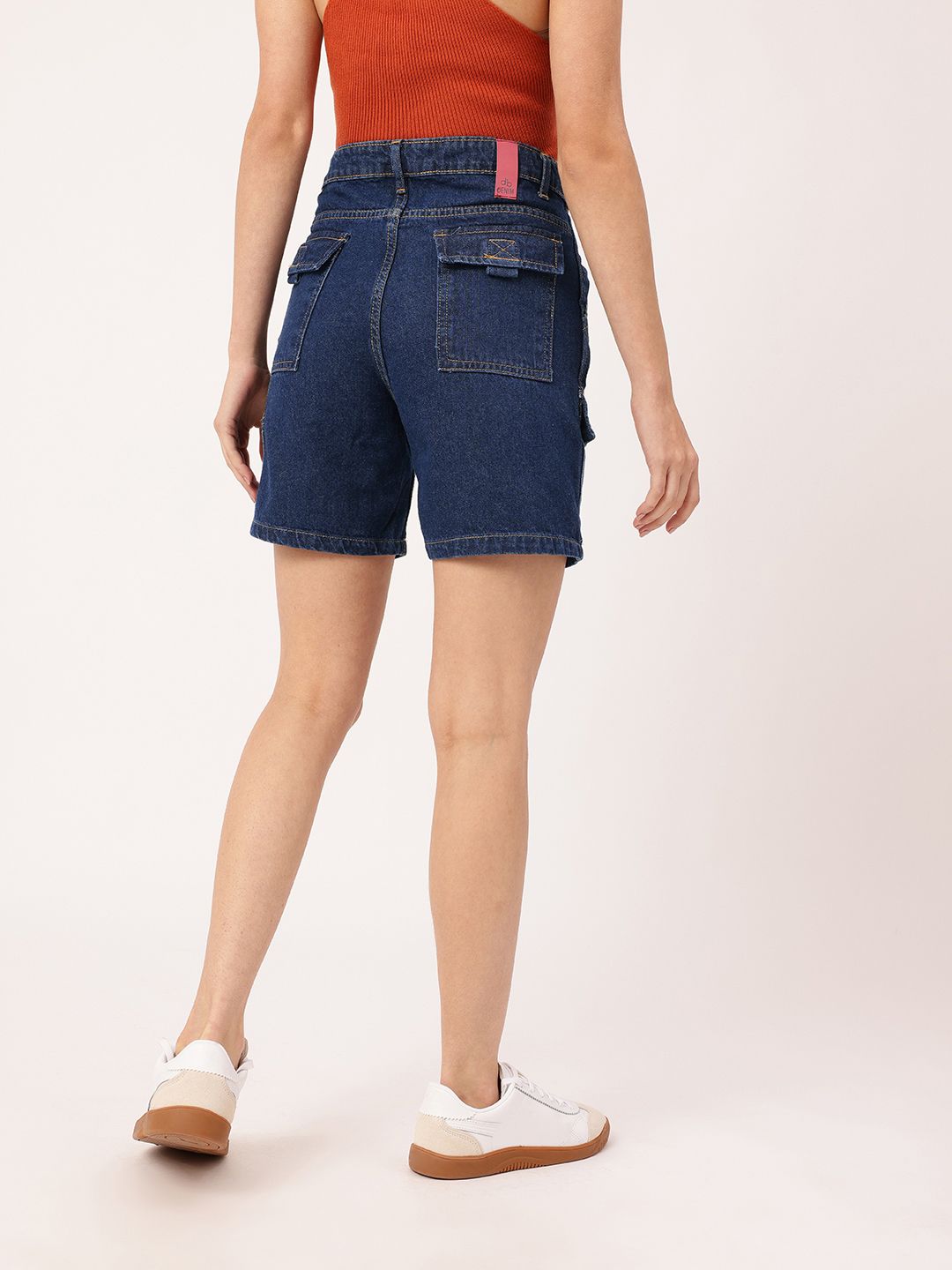DressBerry Women Urban Classic Bermuda Fit Denim Cargo Shorts